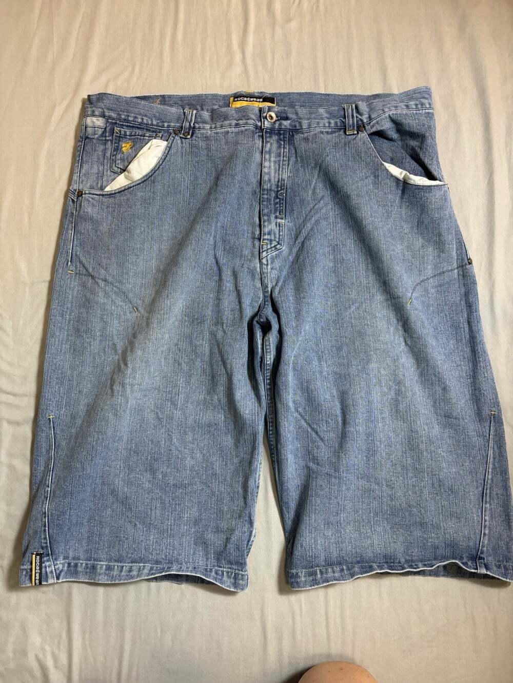 Rocawear Shorts Men's 40 Jean Blue Y2K Streetwear Wide Leg Baggy VTG